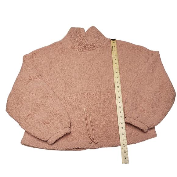 Old Navy Peach Fleece Pullover M+ Cozy Sherpa Turtleneck Soft Winter Cozy Layer - Picture 6 of 9